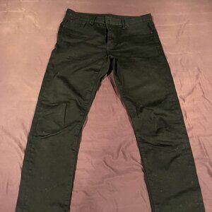 Uniqlo black jeans slim straight leg, mid rise 33x32